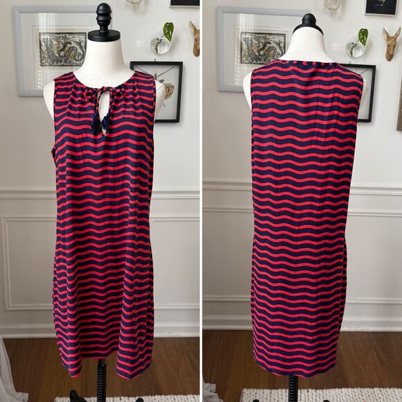 Tommy Bahama Spa Day Women's Resort Stripe Dress Red Navy XL - Picture 2 of 6